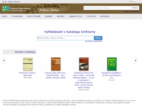 Screenshot Katalogu knihovny
