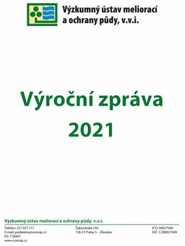 Obálka výroční zprávy 2021